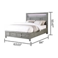 thumbnail image 5 of Queen 5PC Modern Style Storage Bedroom Set Made with Wood in Gray, 5 of 18