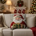 thumbnail image 4 of Christmas Decorative Pillow Cover, Cute Santa Claus Snowman Hugging Pillow case, Realistic knitted Sofa Cushion Case Christmas New Year Couch Decor, 4 of 6