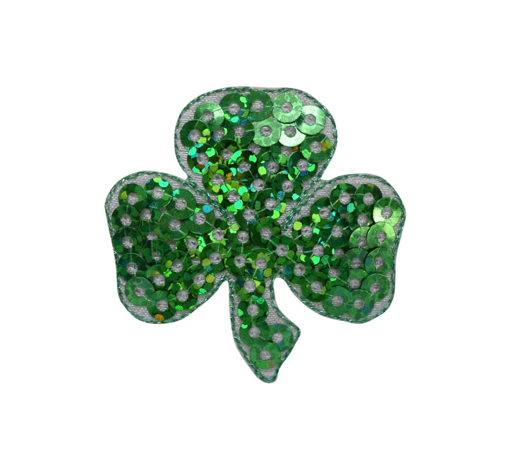 IRISH LUCKY SHAMROCK PATCH clover LARGE 13-INCHES ARCH EMBROIDERED IRON-ON BACK 