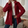 thumbnail image 4 of Winter Fleece Jacket for Women Winter Double Breasted Wool Coat Trendy Texture Notch Collar Sherpa Fuzzy Outwear, 4 of 7