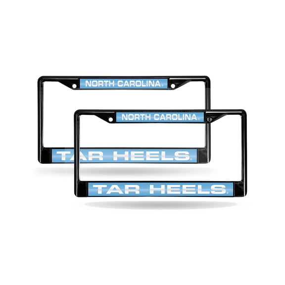 North-Carolina-Tar-Heel's Black Chrome Laser Cut (Set of 2) License Plate Frames