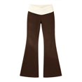 thumbnail image 4 of DHFJKG Women's Flare Leggings Low Rise Fold-Over Stretch Bell Bottom Yoga Pants, 4 of 4