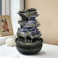 thumbnail image 3 of Willwolf Indoor Tabletop 5-Tier Fountain Waterfall Fountains Stacked Rocks Water Feature Relaxation Desktop Fountain for Home,Office Best Home Gifts for Friends or Family, 3 of 14