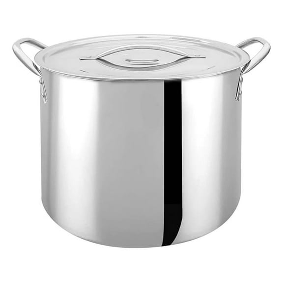 Stainless Steel Kettle 20 Quart, 5 Gallon Brew Kettle with Lid & Handles - Large Stockpot for Brewing, Soup, Canning - Dishwasher Safe