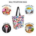 thumbnail image 7 of FORMRS Womens Canvas Tote Bag with Zipper Inner Pocket Shoulder Handbag, Blue Colorful Circles, 7 of 7
