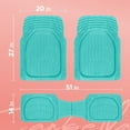 thumbnail image 2 of Carbella Car Floor Mats Set of 4, All-Weather Rubber, Cute Teal for Women, 2 of 6