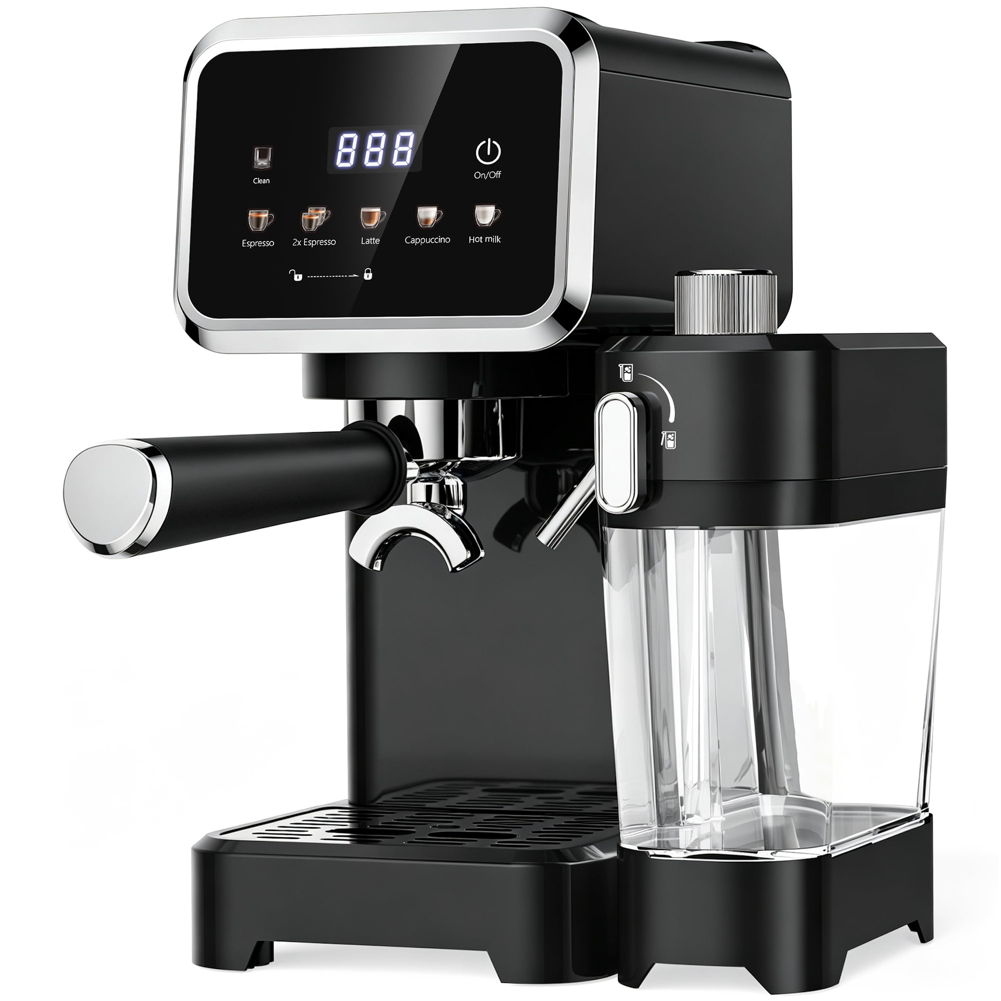Joreek 1350W Espresso Machine with Color Touchscreen 20 Bar Cappuccino Latte Machines with Automatic Milk Frother Dual Boiler Espresso Maker for Home