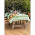 thumbnail image 2 of St. Patrick's Day Outdoor Tablecloth - 60x120 Inch Rectangle Dining Table Cover, Green Gnomes Gold Coin Beer Shamrock Stripes Waterproof Outdoor Table Cloth with Umbrella Hole & Zipper for Patio, 2 of 7