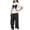 Black, variant on Girls Summer Outfit Sets Size 10-12, 2 Piece Short Sleeve Printed Kids T-shirts and Cargo Pants Sets Pink