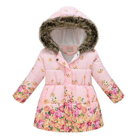 

Hunpta Toddler Girls Winter Long Sleeve Fashion Thick Warm Hooded Down Soft Coat Down Paraks
