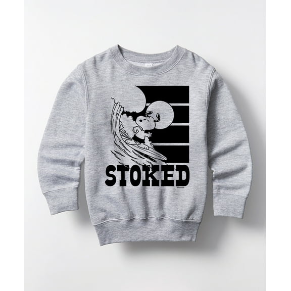Peanuts - Stoked - Toddler And Youth Crewneck Fleece Sweatshirt