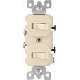 thumbnail image 2 of Leviton 108-05224-ISP Combo 2-Single Pole Switch, Ivory, 2 of 3