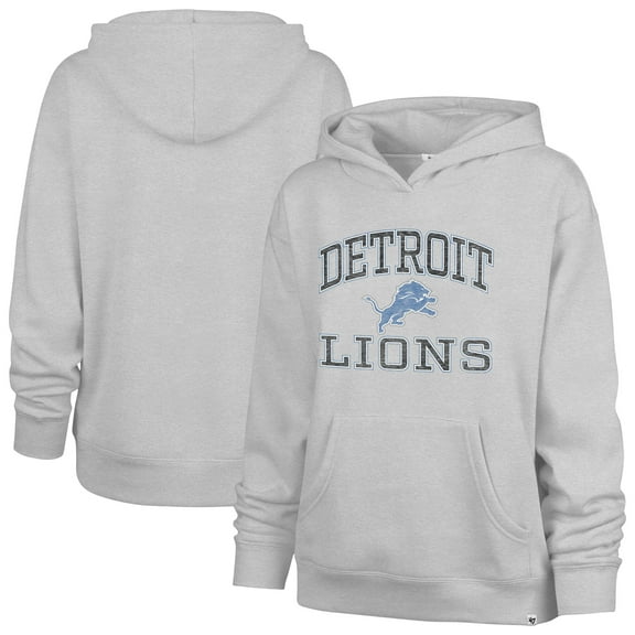 Women's '47 Gray Detroit Lions Clarity Naomi Hoodie