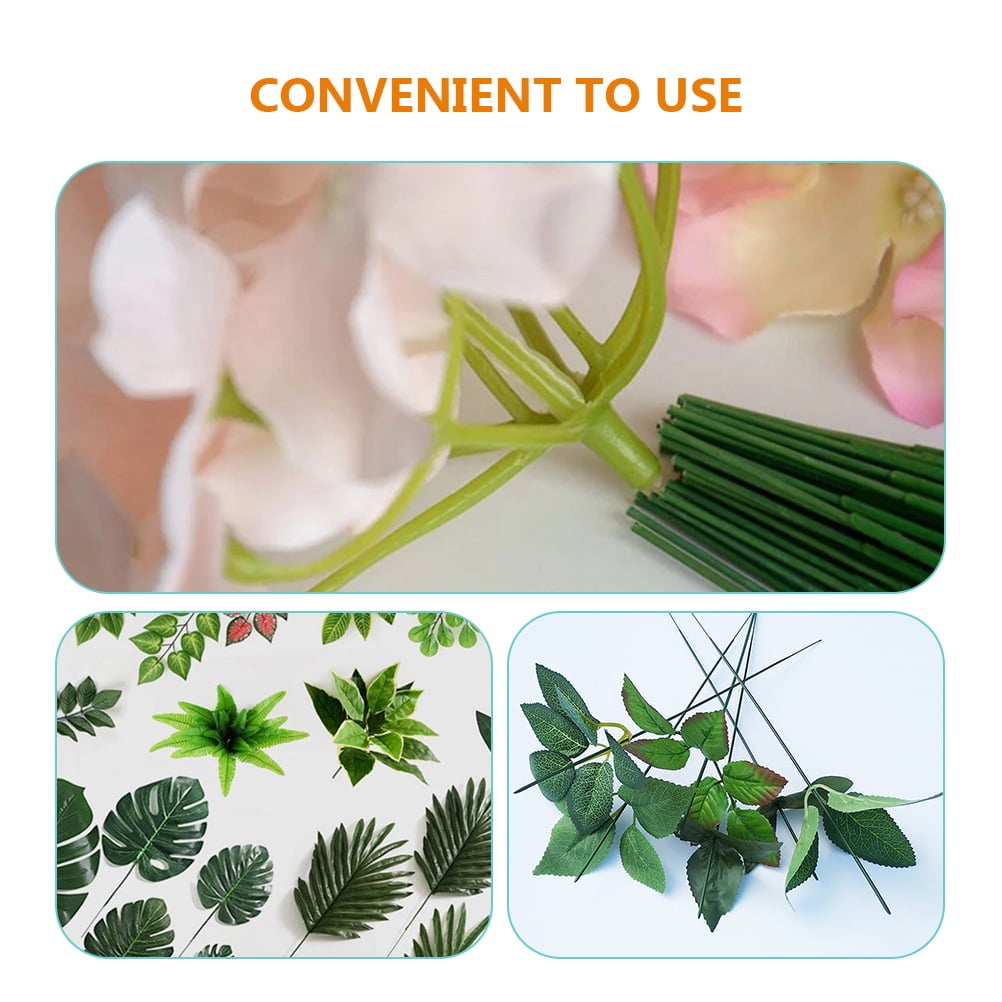 HAKIDZEL Floral Rods for Party Dark Green 100Pcs 9.8in