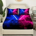 thumbnail image 3 of Erosebridal Galaxy Lightsaber Twin Sheet Sets, Modern Rectangle Bedding Twin Size, Futuristic Decor 3pcs, 3 of 7
