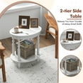 thumbnail image 6 of Gymax 2-Tier End Table Oval Compact Sofa Side Nightstand w/ Storage Shelf White, 6 of 9