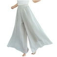 thumbnail image 1 of Yuyuzo Womens Pants Solid Color Elastic Waist Flowy Wide Leg Trousers Ladies Lounge Pants For Workout Running, 1 of 6