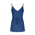 thumbnail image 5 of Zorckvet 2026 Summer Cami Dress for Women Elastic V Neck Sundresses Spaghetti Strap Sundress Drawstring Dresses with Pocket, 5 of 6