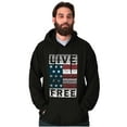 thumbnail image 4 of Live Free Geometric American Flag USA Hoodie Sweatshirt Women Men Brisco Brands M, 4 of 6