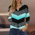 thumbnail image 5 of Blusas de Manga Corta para las Mujeres Impresas 3/4 Manga Cuello Redondo Blusa Casual, Ligero Diario Superior, 5 of 5