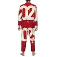thumbnail image 7 of Salouo Happy New 2025 Year Print Button-Front Long Sleeve Pajama Set for Men, Soft 2Pjs Men's Long Sleeve Sleepwear -XX-Large, 7 of 7