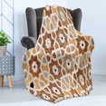 thumbnail image 4 of Antique Soft Flannel Fleece Throw Blanket, Detail of Inlay and Geometric Carvings Taj Mahal Tomb Architecture, Cozy Plush for Indoor and Outdoor Use, 50" x 60", Cream Orange Brown, by Ambesonne, 4 of 5