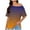Yellow, variant on yievot Women Oversized Tops Off Shoulder Gradient Printed Short Sleeve Loose T Shirts Fashion Clothing