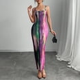thumbnail image 3 of Women's Sleeveless Floral Print Maxi Dress,Bodycon with V-Neck, backless dress Casual Wear Spaghetti Strap Womenswear dress, 3 of 6