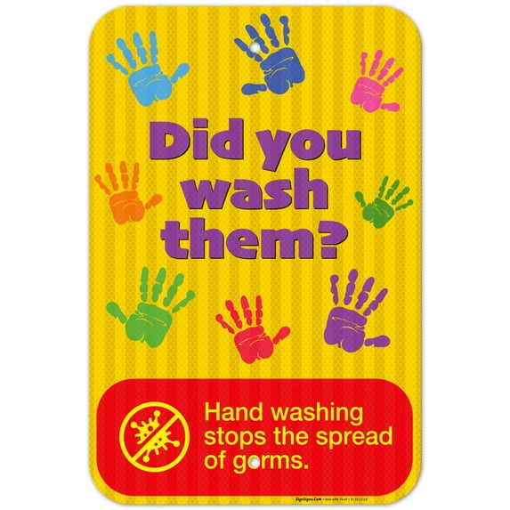 Hand Washing Signs For Kids, Hand Washing Stops The Spread,