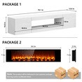 thumbnail image 2 of Flictozena 70" Floating TV Stand with 36" Electric Fireplace, Wall Mounted Entertainment Center for TVs Up to 80", TV Floating Cabinet for Living Room, White, 2 of 8
