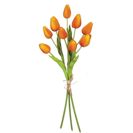Sullivans Artificial Tulip Bouquet 15.5"H Orange Flower