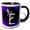 Black/White, variant on 3drose, Letter E, 11oz Two-tone Black Mug
