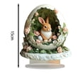 thumbnail image 2 of SMKE Festive Table Decor,Acrylic Home Decor,Decorative Table Signs,Acrylic Easter Egg with Flower Bunny 8in,Rabbit in Garden Figurine,Modern Spring Tabletop Decor for Home Office, 2 of 2