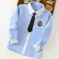 thumbnail image 4 of NAISIBABY Boys Button-Up Shirt (4-18T), Cotton Long Sleeve Collared Kids School Uniform Shirt Black 14T, 4 of 8