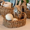 thumbnail image 5 of Seagrass Baskets, Set of 3, Thick Chunky Sweater Weave,  Decorative Vanity Organizers,  Closet Storage Bins,  Oval, 13.75, 11.75, and 9.5 Inches, 5 of 7