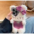 thumbnail image 1 of Popular en invierno, funda de teléfono de felpa Hello Cute Cartoon Kitty a prueba de congelación para iphone 13 14 15 plus/pro/pro max, 1 of 4