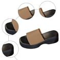 thumbnail image 6 of Platform Slides for Women Square Open Toe Elastic One Band Slip on Wedge Sandals Summer Casual Slippers Khaki Size 6, 6 of 6