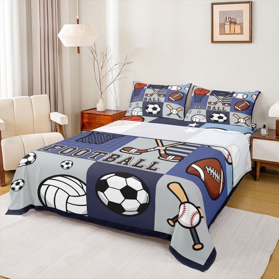 Castle Fairy Football Soccer Baseball Boy Twin Sheet Sets,Sport Bedding