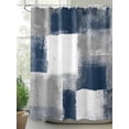 thumbnail image 2 of Navy Grey Abstract Art Shower Curtain, White Graffiti Retro Gradient Waterproof Shower Curtain Set with 12 Hooks Lightweight Washable Fabric Shower Curtains for Bathroom 72x78 Inches, 2 of 6