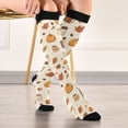thumbnail image 5 of FORMRS Womens Knee High Socks Casual Long Thick Travel Daily Wear, 1 Pair, Fall Beige Pumpkin, 5 of 6