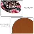 thumbnail image 5 of Rose Leopard 6PCS Round Coasters Set, Microfiber Leather Drink Coasters, 11x11 cm/4.3x4.3 in, and Heat, Furniture and Tabletops, 5 of 6