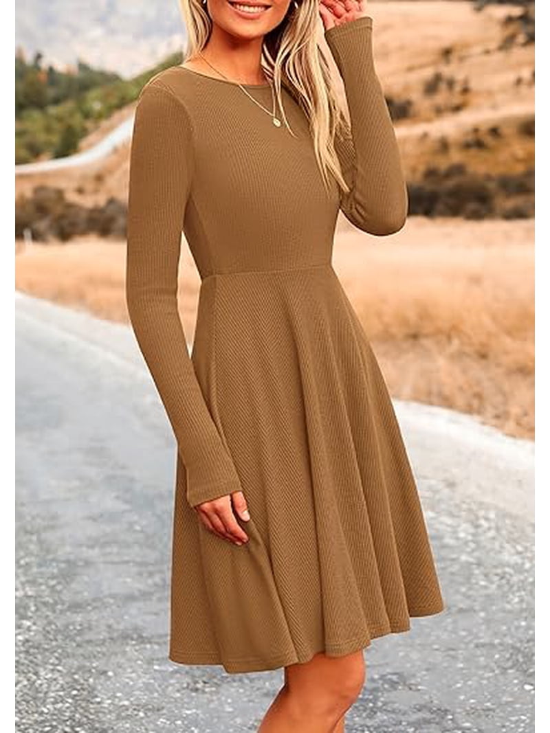 casual fall mini dress Striped DROP Waist MINI Dress main image 1