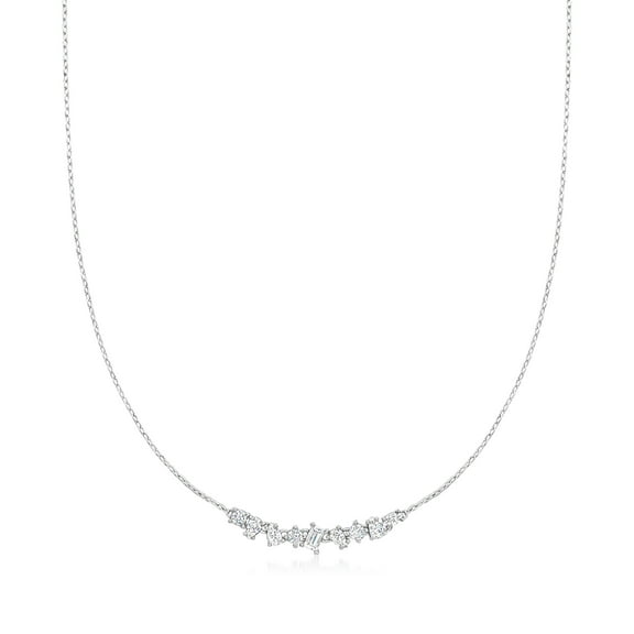 Ross-Simons 0.70 ct. t.w. Multi-Shaped CZ Necklace in Sterling Silver, Women's, Adult