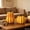 Yellow, variant on 2 Pack Textured Artificial Pumpkin Decorations, Cute Pink & Striped Fake Pumpkins Table Centerpiece Halloween Decoration