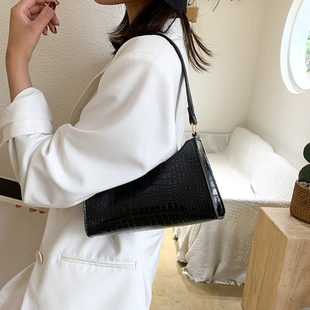 Bolso bandolera de piel sintética para mujer Cartera de hombro informal Likrtyny con cadena de Color puro sencillo y versátil para jóvenes