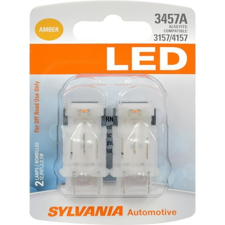 SYLVANIA - 3457 LED Amber Mini Bulb - Bright LED Bulb, Ideal for Park and Turn Lights (Contains 2 Bulbs)