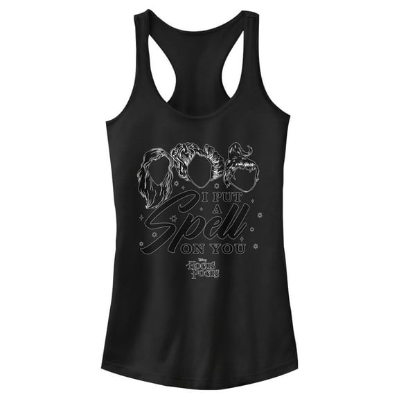 Junior's Hocus Pocus Spell on You Silhouette  Racerback Tank Top Black X Small