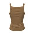 thumbnail image 5 of Gunia Ribbed Summer Tanks For Women Classic Solid Camisole Layering Piece Casual Daily Wear Soft Stretchy Comfort Fit Camisole Tops For Women Khaki, 5 of 5