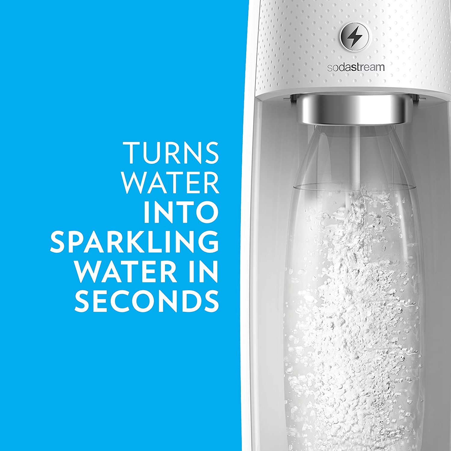 SodaStream One Touch Sparkling Water Maker (White) Bundle with CO2, 2 BPA free Bottles and 2 Fruit Drops - image 3 of 11
