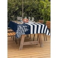 thumbnail image 3 of Outdoor Tablecloth with Umbrella Hole for Patio/Picnic/Party/Camping, Navy Blue Waterproof Table Cloth Rectangle Table Cover Washable, Nautical Coastal Sea Abstract Art (52"x 70"), 3 of 8